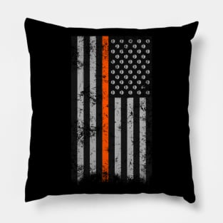 Halloween Thin Orange Line Flag Skulls Pillow