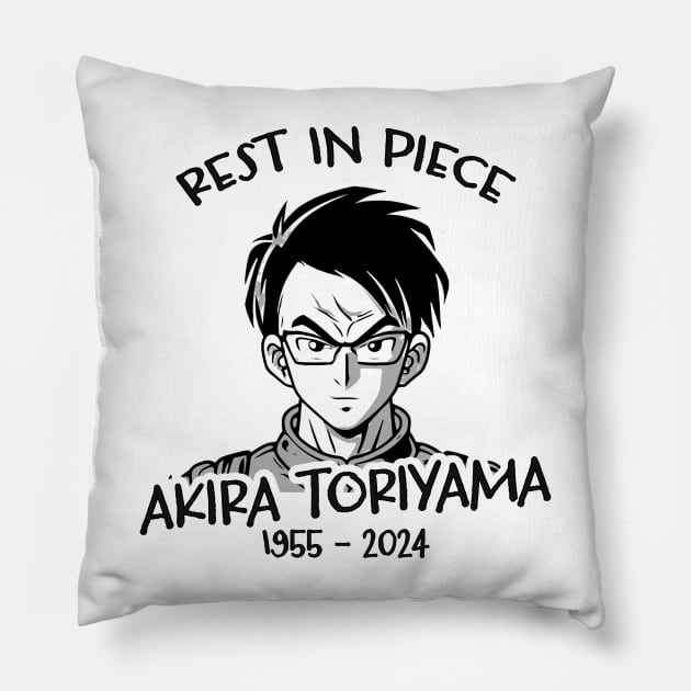 Akira Toriyama Rest in Peace Pillow by mnd_Ξkh0s