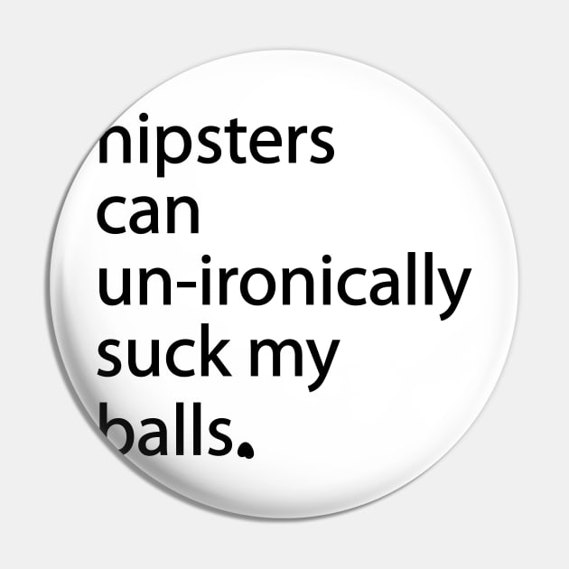 Hipster Balls (Black) Pin by Roufxis