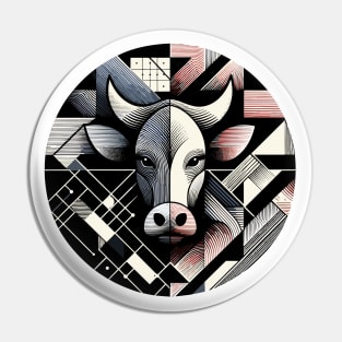 Abstract Animal Cow 1 Pin