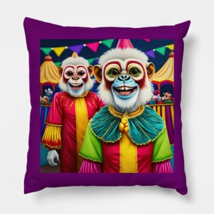 Monkey Circus Clowns in the Big Top Pillow