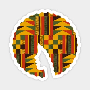Afro Hair Woman with African Pattern, Black History Magnet