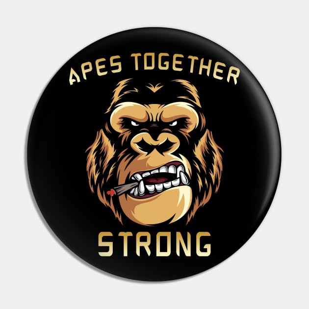 Apes Together Strong Gme Amc Ape Gorilla To the moon Pin by JayD World