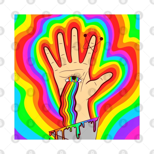 Hand with the eye of God and a rainbow by TheSkullArmy