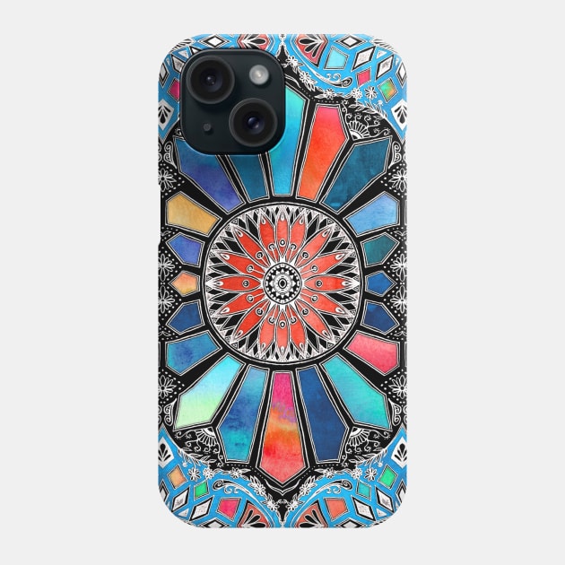 Iridescent Watercolor Brights on Black Phone Case by micklyn