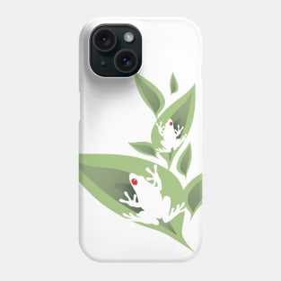 Tree Frogs On Green Leaves Phone Case