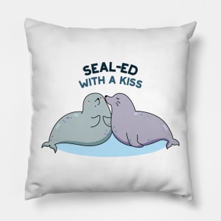 Sealed With A Kiss Cute Sea Lion Seal Pun Pillow