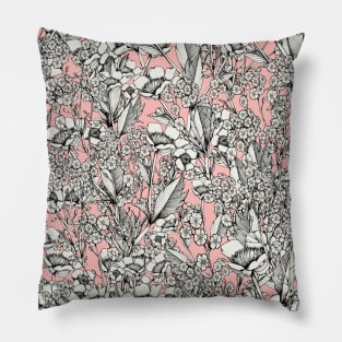 Flower hand drawn pattern Pillow