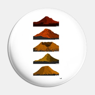 Cascade Volcanoes Red Orange Gold Pin