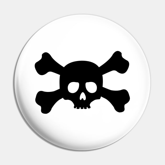 Simple Crossbones Skull Pin by XOOXOO