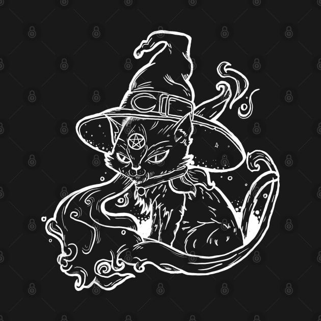 Witch Cat (White) by Kajillionpress