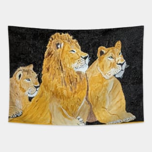 lion family portrait Tapestry