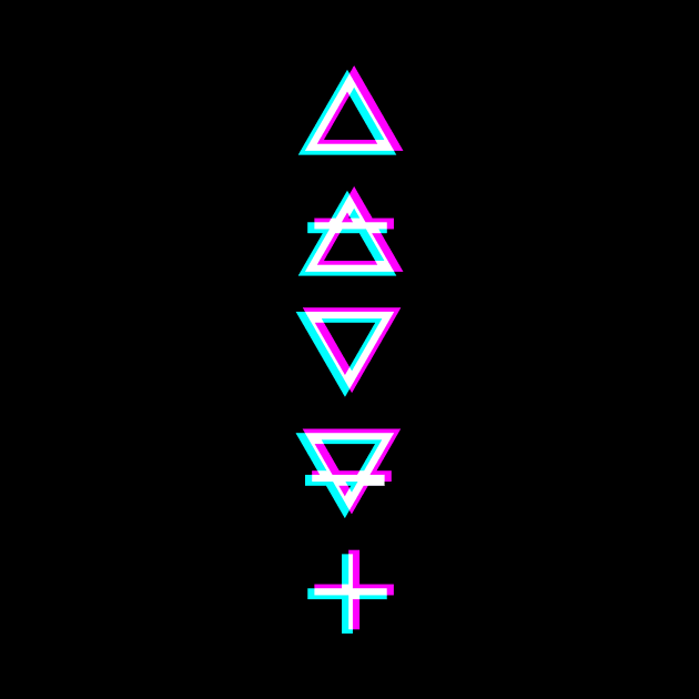 Glitched Alchemical Element Symbols by NeonSunset