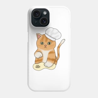 Cat making biscuits (fluffy orange cat) Phone Case