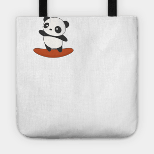 Cute Surfing Panda Bear Tote