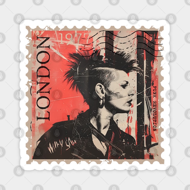 Punk Revolution 1977 London Magnet by Timeless Chaos