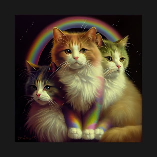 vintage rainbow cats by seantwisted