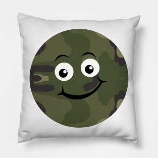 Emoji Green camouflage Pillow