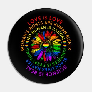 Sunflower Science Is Real Black Lives Matter Pride Lgbt Pin