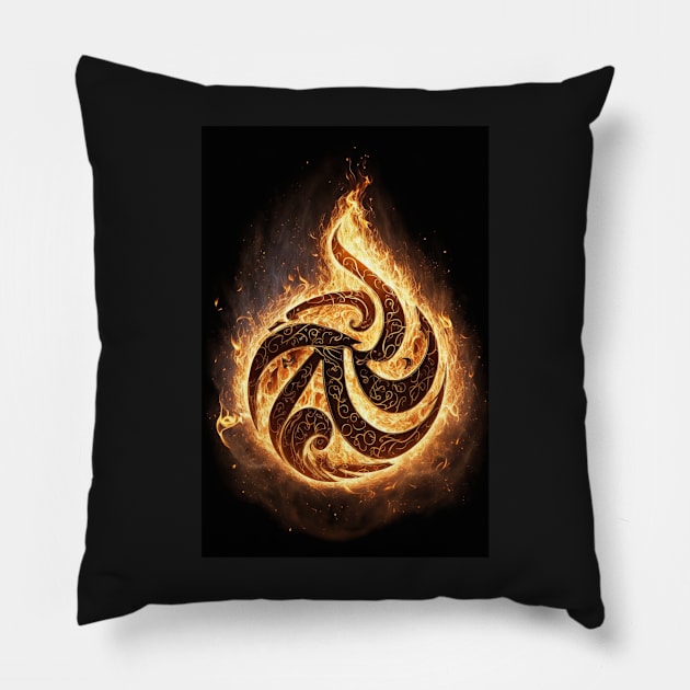 Celtic Fire Rune Pillow by Jades-Corner