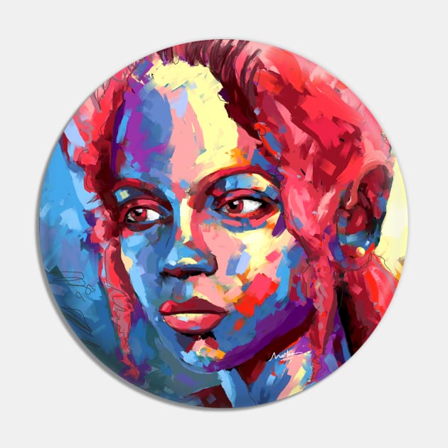 Red and Blue Portrait Pin by mailsoncello