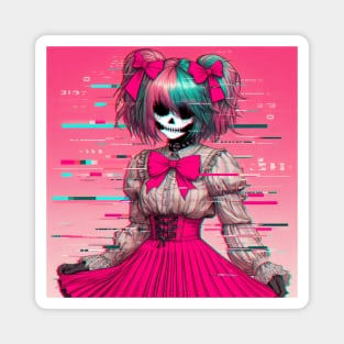 Skeleton anime girl Magnet