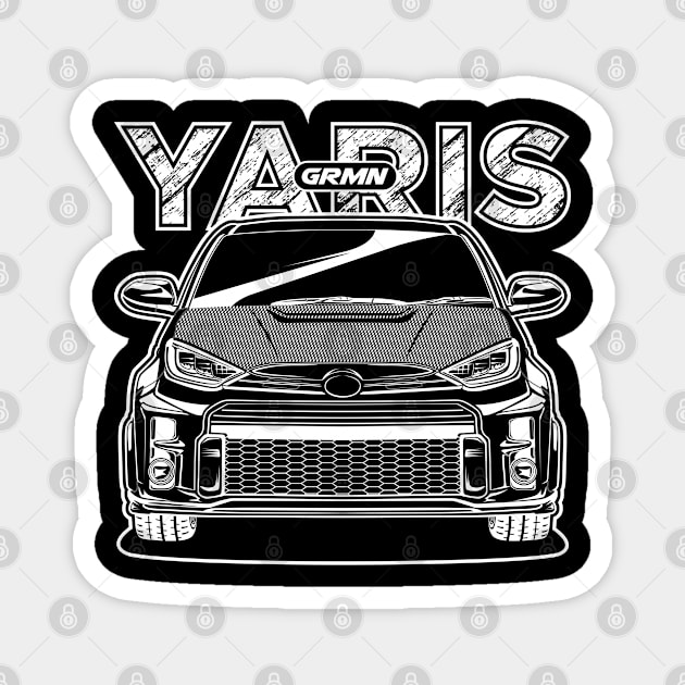 GRMN Yaris - White Print Magnet by WINdesign