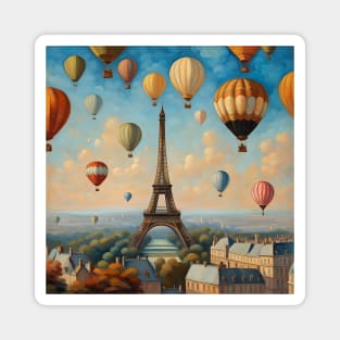 Hot Air Balloons Aloft In Paris Magnet