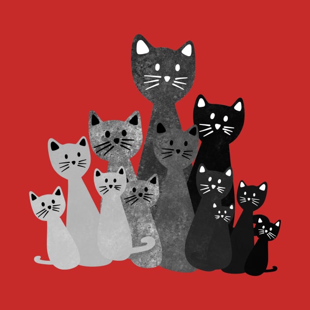 Black and White Cats by Kelly Louise Art