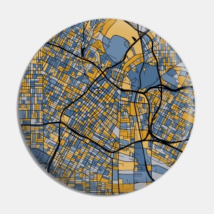 Los Angeles Map Pattern in Blue & Gold Pin