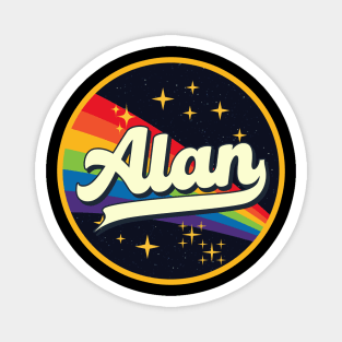 Alan // Rainbow In Space Vintage Style Magnet