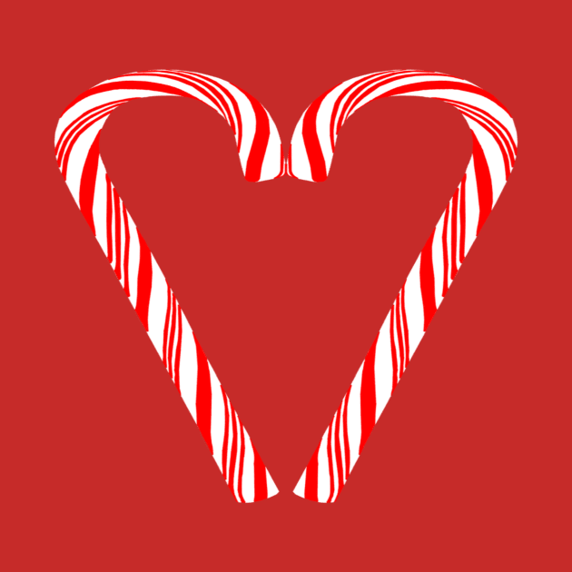 Peppermint Christmas Candy Cane Heart by Art by Deborah Camp