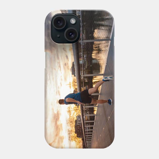 athletic man practicing sport outdoors Phone Case by 1STunningArt