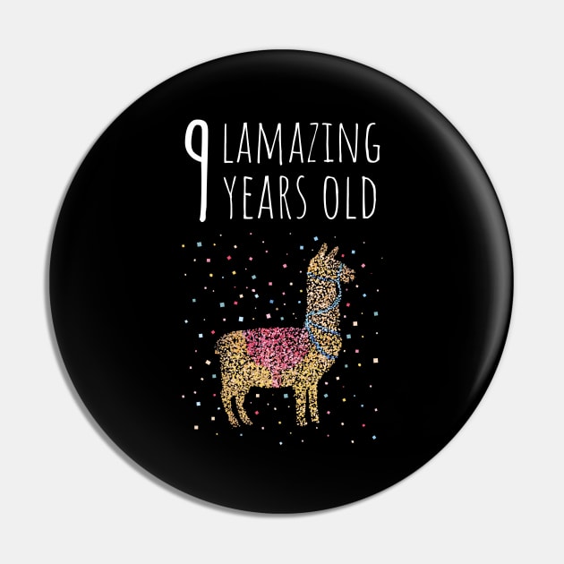 Ninth Birthday Nine 9th Llama Alpaca Pin by Kater Karl