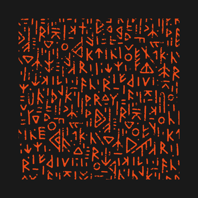 Viking Runes - Red by taoistviking