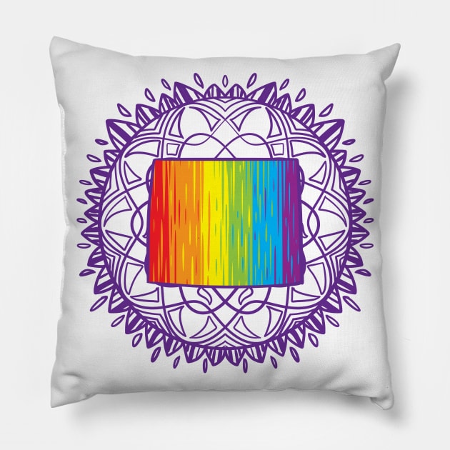 Wyoming Mandala Pride Pillow by Manfish Inc.