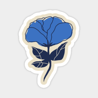 Sketchy Blue Flower Magnet