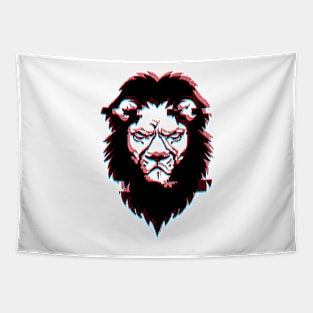 Lion Cyber Glitch Tapestry