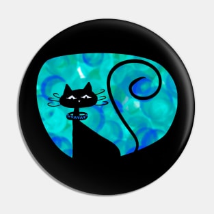 Atomic Age Cat (Blue) Pin