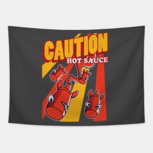 Caution Hot Sauce Tapestry