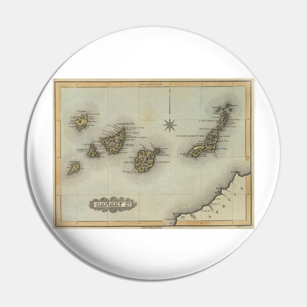 Vintage Map of The Canary Islands (1823) Pin by Bravuramedia