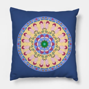 Sweet Amanita Mandala Pillow