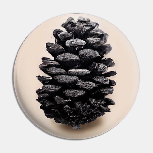 Black Pinecone Pin by maxcode