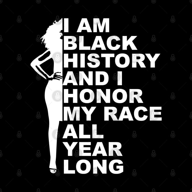 I Am Black History Woman Silhouette by blackartmattersshop