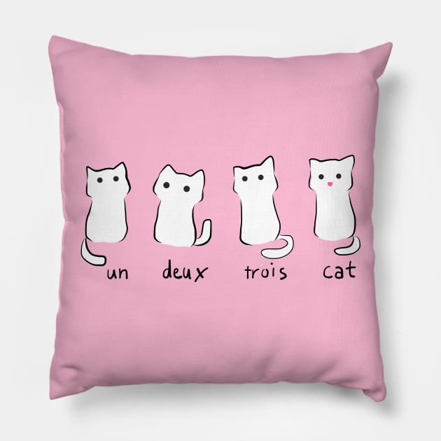 Un Deux Trois Cat Pillow by wally11