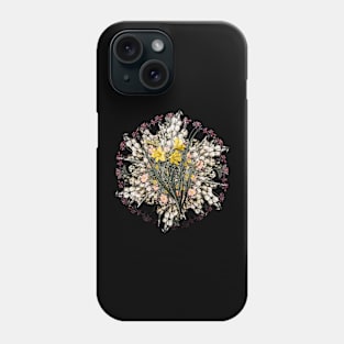 Vintage Daylily Flower Wreath Phone Case