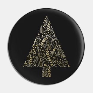 Gold Embossed Winter Tree Pin