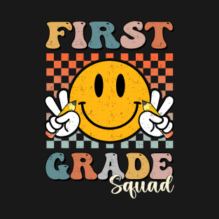 First Grade Squad Retro Groovy Back To School T-Shirt