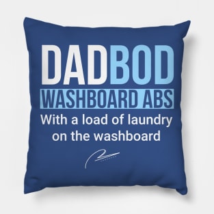 Dad Bod Washboard Abs With A Load of Laundry Sitting on The Washboard Pillow