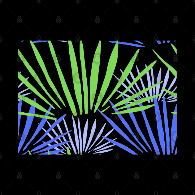 Plant pattern blue green by KQ1985